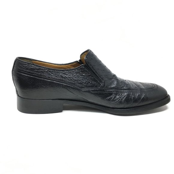 A.Testoni Loafers Shoe Sz 9 UK/10 US Black Ostrich main image 8
